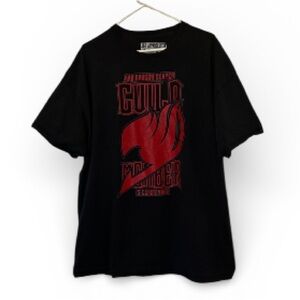 Black Graphic Tee with Red Design